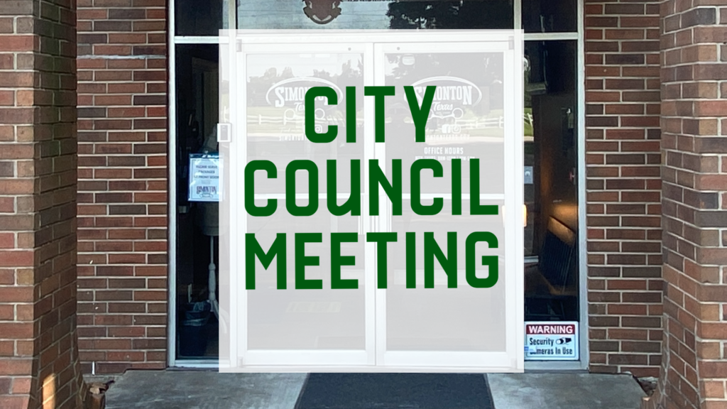 Simonton City Council Meeting